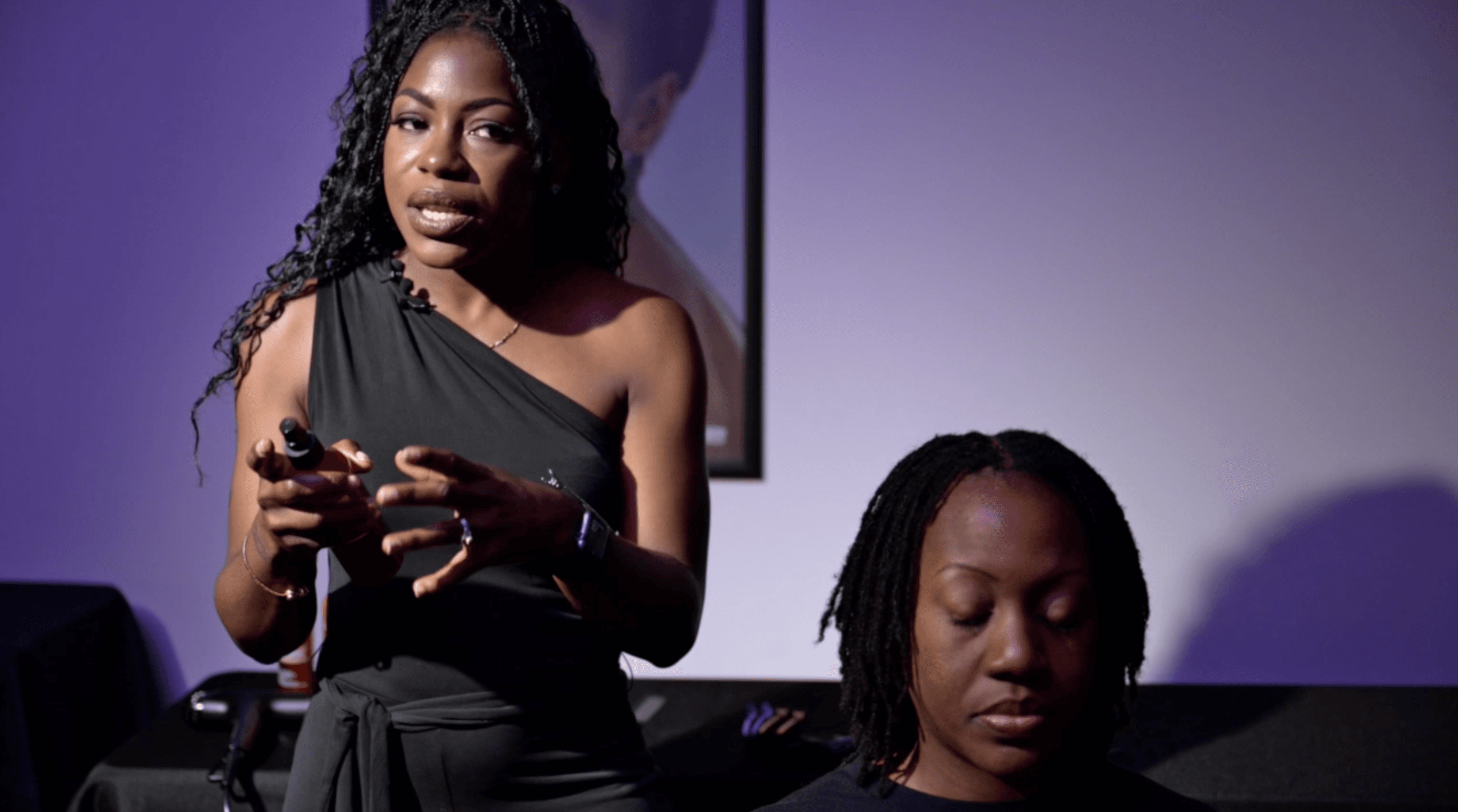 Close-up teaching interaction between instructor and student